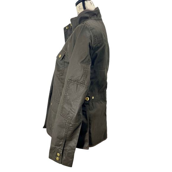 J.Crew Women’s Green Downtown Waxed Canvas Field Jacket Casual Size Small - Picture 4 of 11
